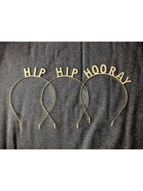 Kate Spade x Target Hip Hip Hooray Gold Metal Letter Headbands Set Of 3